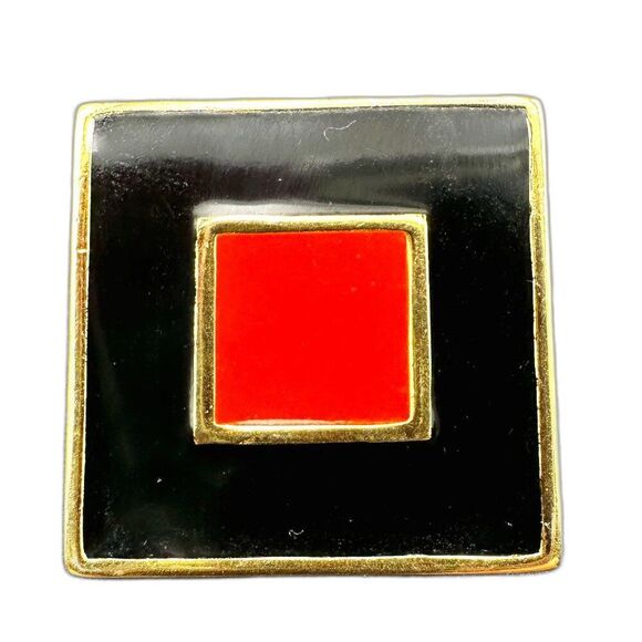 Signed Givenchy Vintage 1980 Geometric Modernist Pin Brooch - 80s designer - Picture 1 of 4